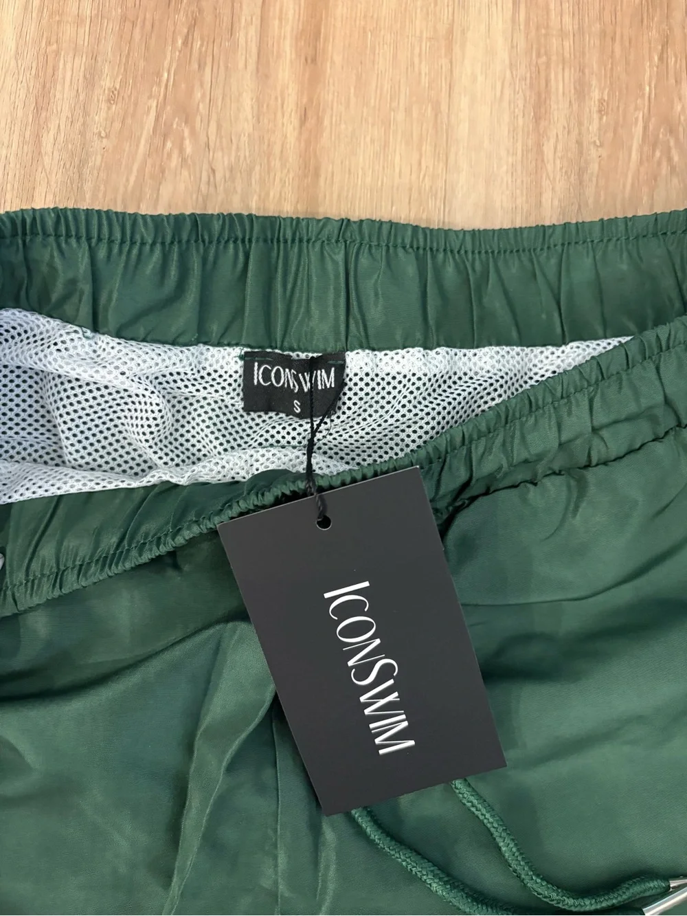 Woven Forest Green Drawstring Shorts